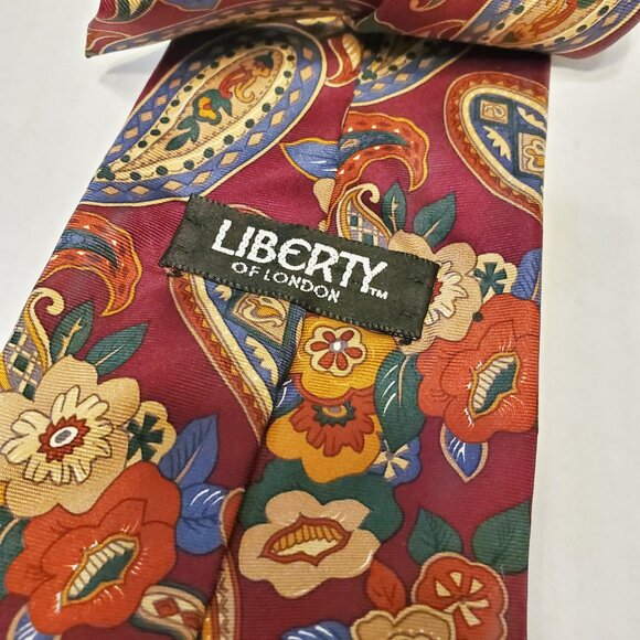 Liberty Of London Silk Paisley Floral Tie - Picture 2 of 4